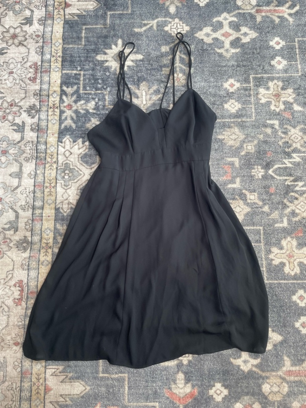 Express Black Mini Slip Dress with Double Spaghetti Straps